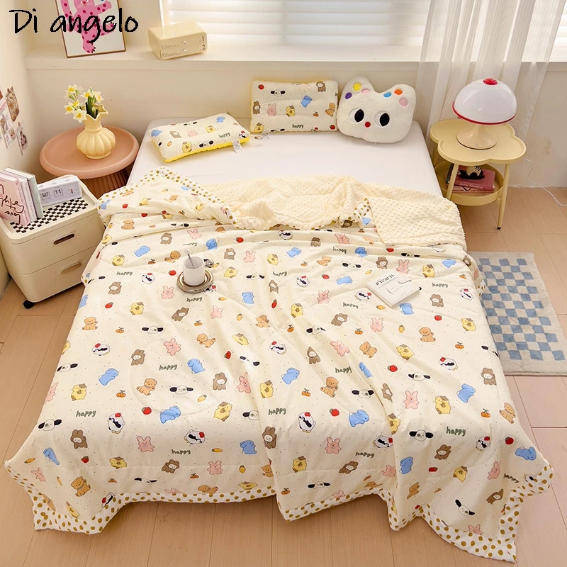 Dinosaur Cartoon Quilt, Cotton Quilt, Comfortable Quilt, Wash, Air Conditioning Comforter, Bedspreads, Spring and Summer #/