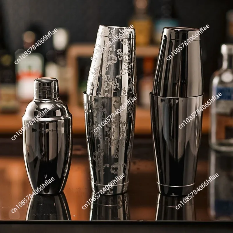 Bartender Set Engraved Rocking Cocktail Bar Appliance Stainless Steel Snow Cup Pot