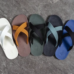 Maden Men's Summer Beach Sandals Casual Outdoor Rubber Sandals Slippers Male Crossover Bathroom Slippers