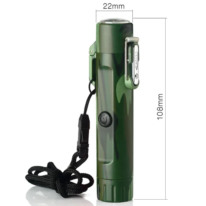 Outdoor Windproof USB Lighter Electric Lighter Plasma Arc Lighters Cigarette Smoking Accessory Rechargeable Men Gift Waterproof