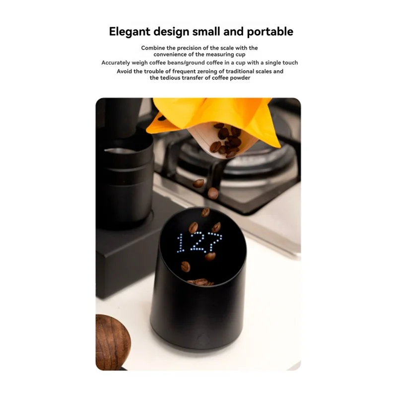 A09G-Skala Kopi Elektronik dengan Cangkir Penimbangan Tahan Air untuk Espresso, Tuang, Kopi Tetes Cangkir Dosis Skala Kopi Digital