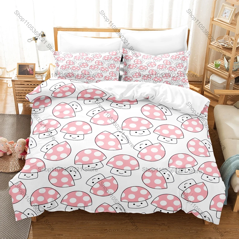 Sweet Cartoon Mushroom Three-piece Suit, Lovely Design, High-quality Fabric, Soft Touch, Great Gift for Kids, Make Bedroom 2026