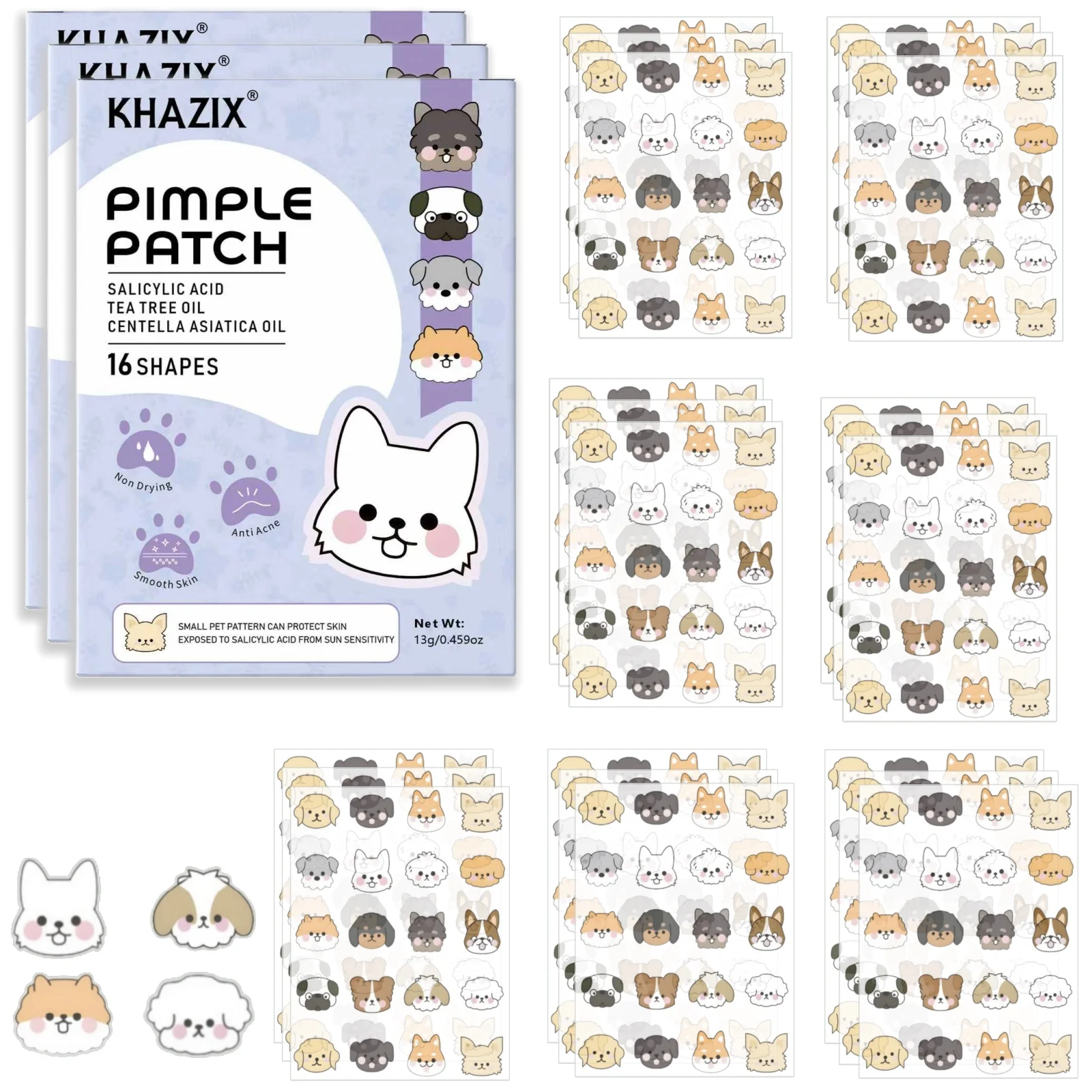 600 pcs Puppy acne sticker, facial concealer acne sticker, waterproof and ultra-thin.