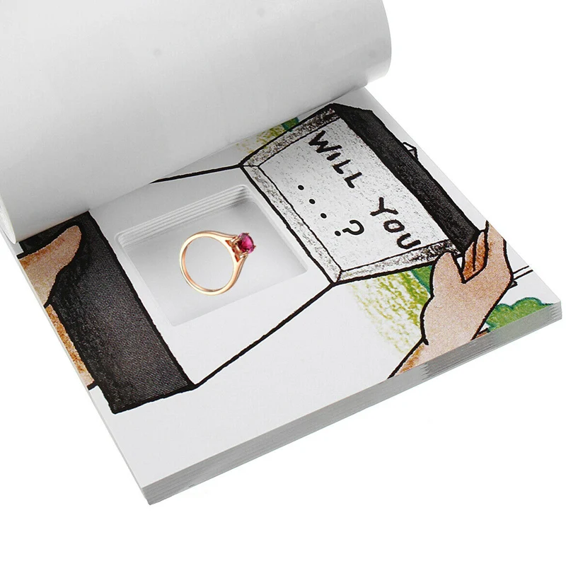 DIY zaproponuj prezent, wyjdziesz za mnie notatnik z klapką ukrywającą pierścionek z małżeństwem notatnik na prezent karnet z klapką Обкладинка книги