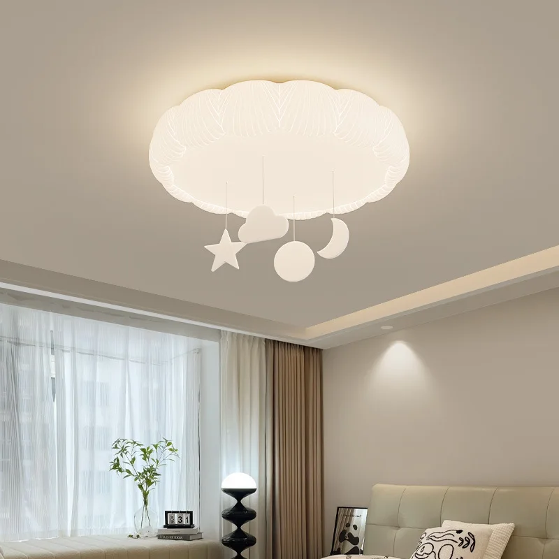 Imagem -05 - Modernas Lâmpadas de Teto Led Quente para Quarto de Criança Luzes do Quarto Concha Nuvem Estrela Decoração Pingente Romântico Quarto do Bebê Menina Menino