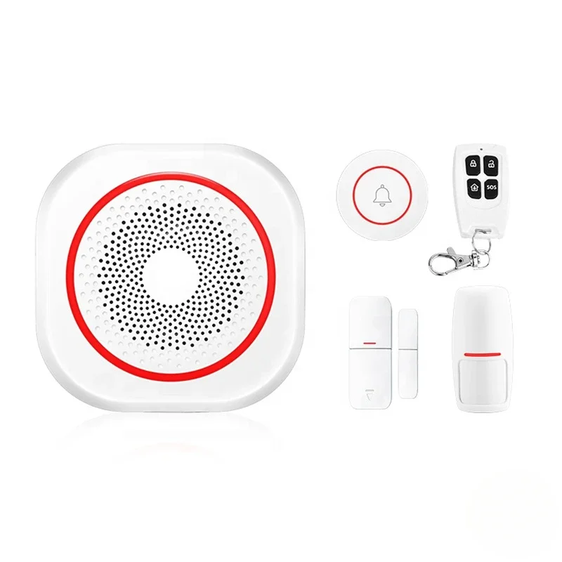 

Smart Home Alarm System+Doorbell 3in1 P2P PIR Motion Detector Door Contact Home Security Alarm Sensor