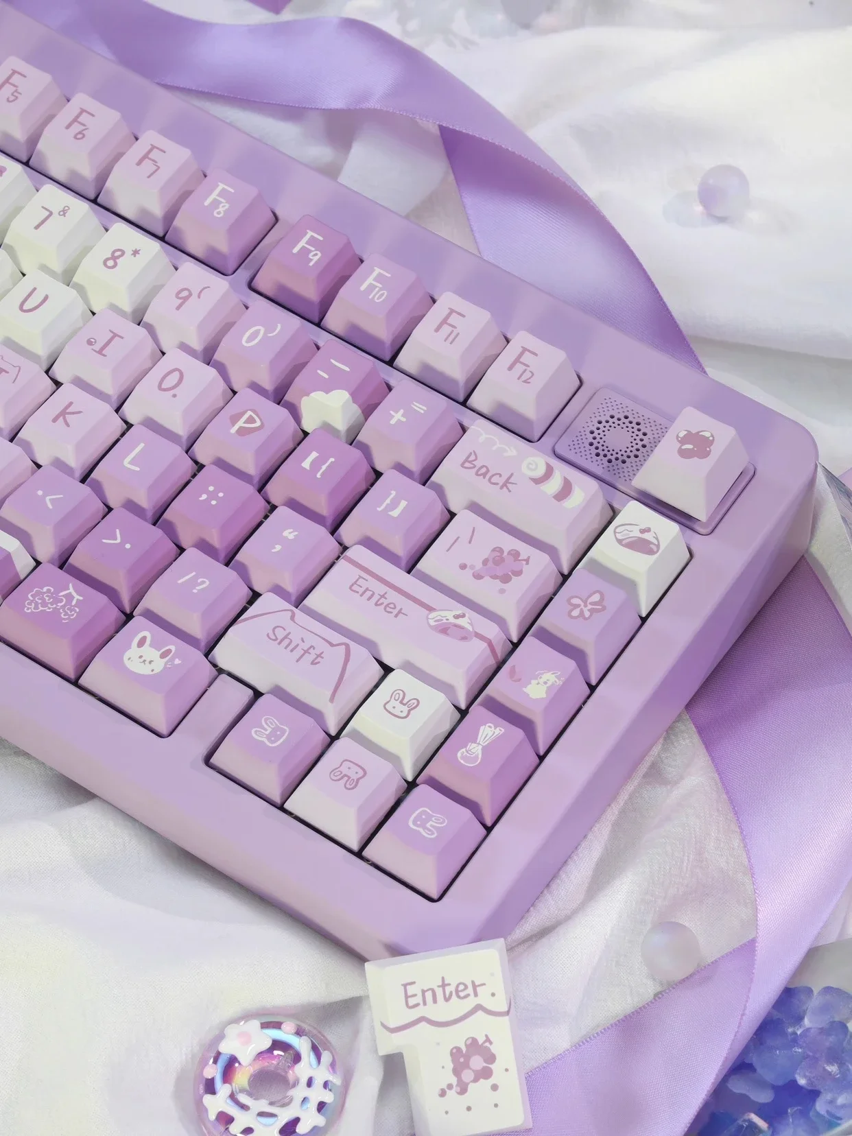 

Original high keycap customization pbt hot sublimation cute purple series