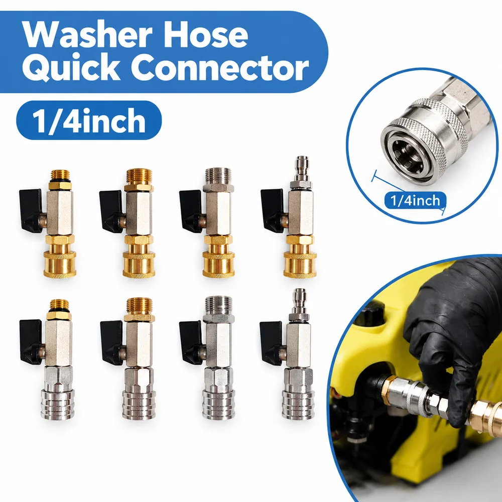 1Pcs Brass Washer Hose Quick Connector Electroplated Finish Detachable Metal Handle High Pressure Washer Fitting