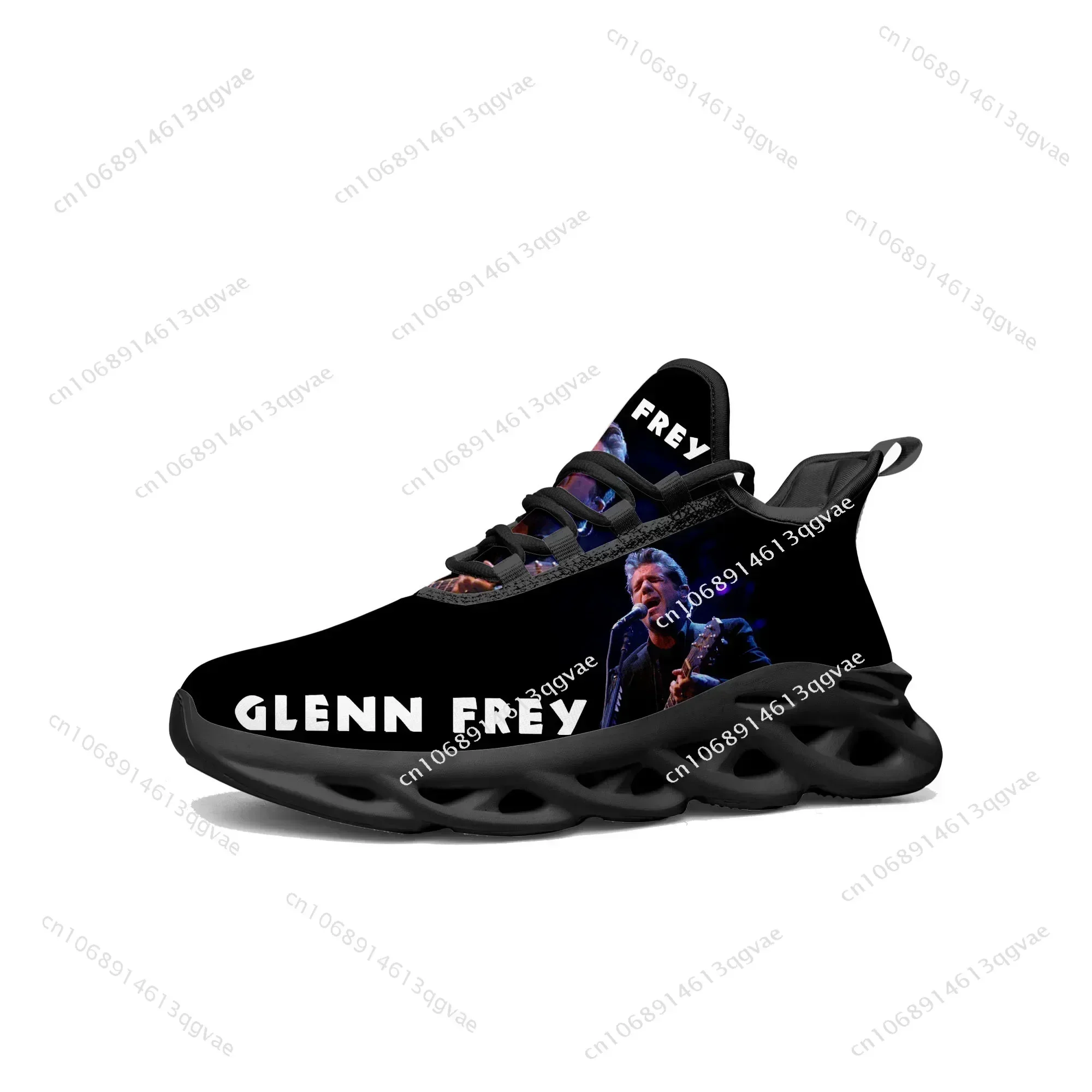 Glenn Frey Flats Sneakers Mens Womens Sports Running Shoes DIY Sneaker Lace Up Mesh Footwear Tailor-made Shoe Black