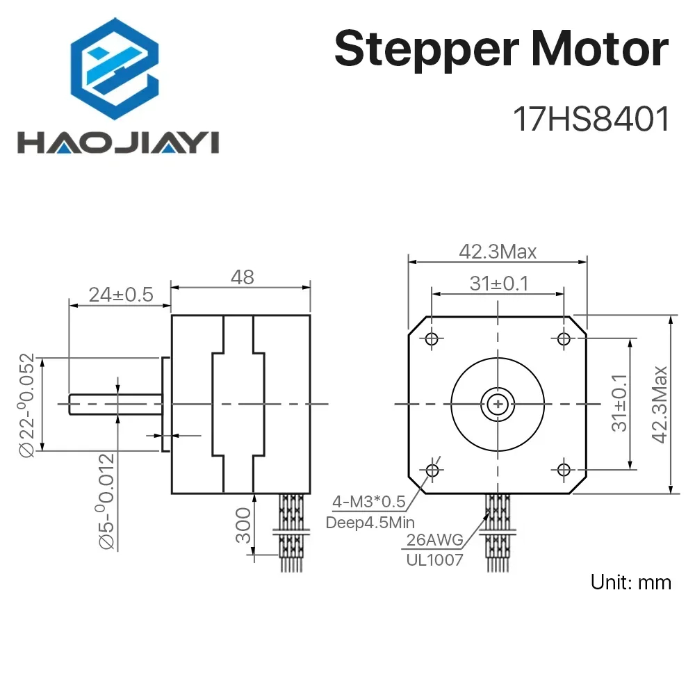 1 pcs 4-lead Nema17 Stepper Motor 48mm Length / 78Oz-in / 1.8A Nema 17 42BYGH 1.7A (17HS8401) Motor for CNC XYZ Axis