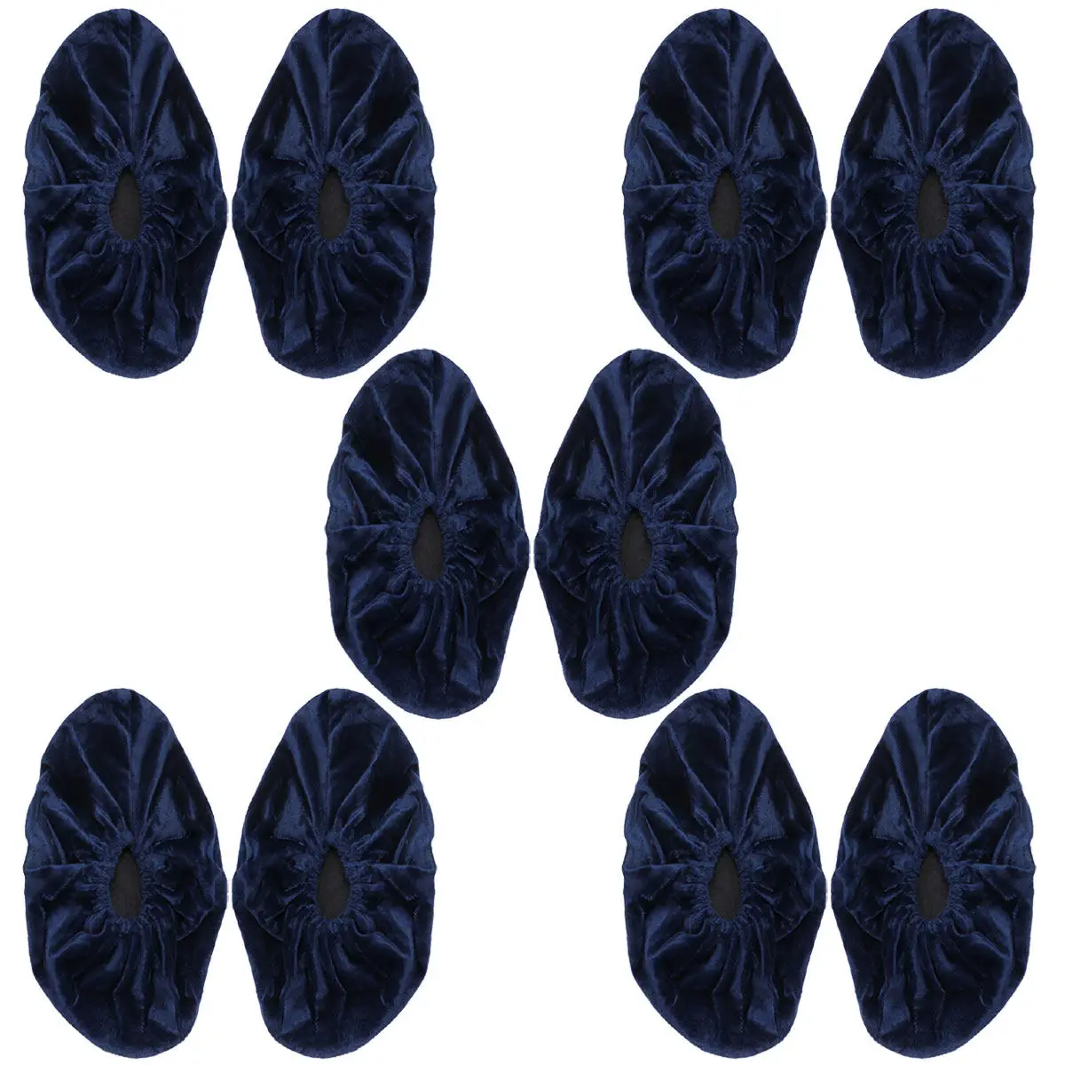 

5Pairs Wear-Resistant Flannelette Shoe Covers Thick Waterproof Rainproof Anti-Slip Rain Day Reusable Washable Dark Blue