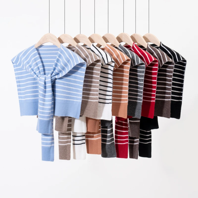 

Женская 100% кашемировая вязаная полосатая шаль, мягкая ветрозащитная теплая верхняя одежда для пешего туризма, индивидуальная пашмина с цветными блоками на зиму