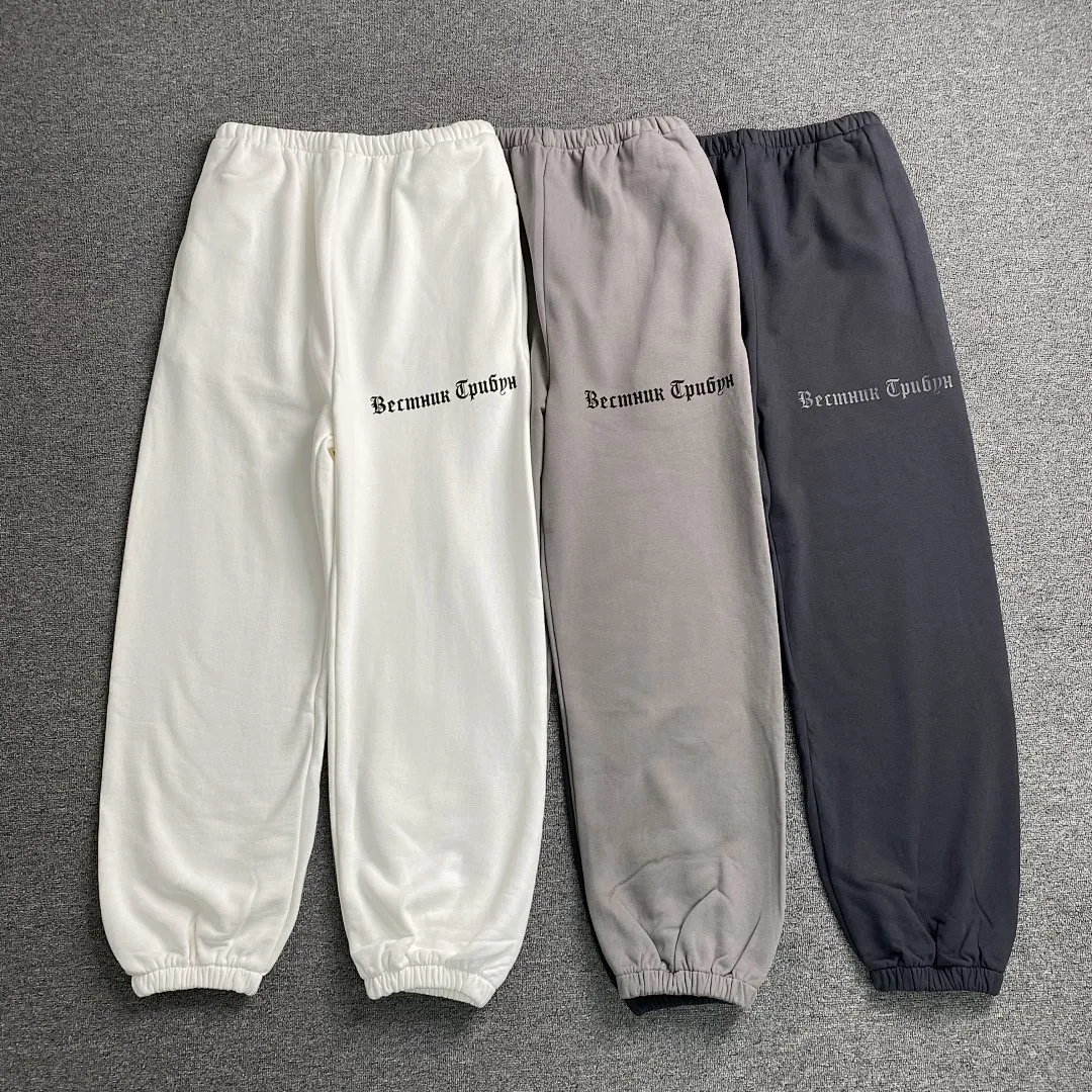 Kanye West Yzy x Russia Printed Women Men Casual Sweatpants Joggers Loose Fit Streetwear Men Cotton Pants Trousers