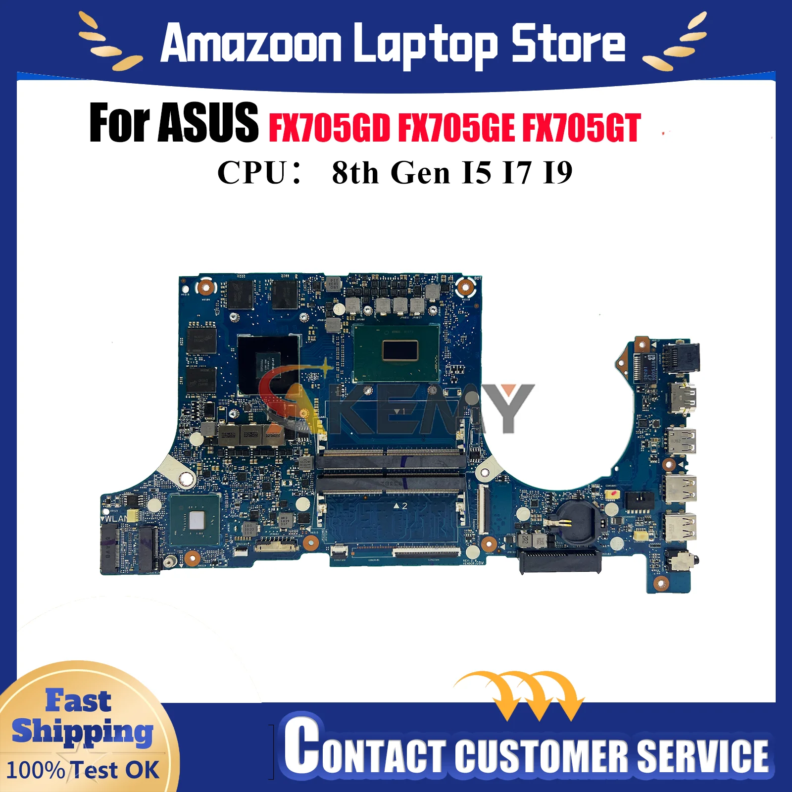 

FX705GD Laptop Motherboard For ASUS TUF Gaming FX705GE FX705GD FX505 FX705GT FX86FD FX86FE Notebook Mainboard With I3 I5 I7 CPU