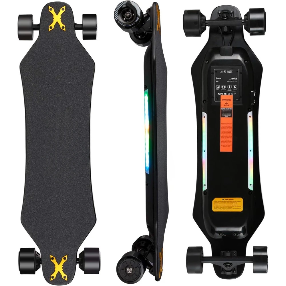 

Electric Skateboard with Remote Control,900W Hub-Motor,26 MPH Top Speed，21.8 Miles Range,3 Speed Adjustment，Max Load 330 Lbs