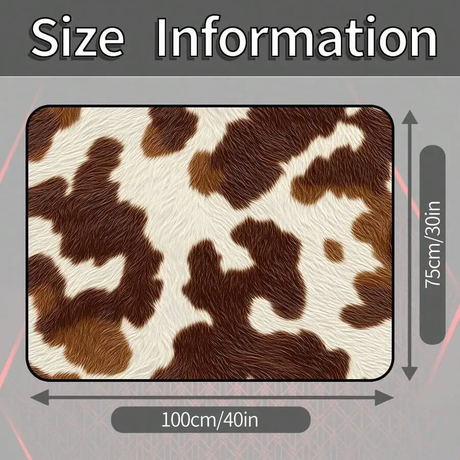 Universal Car Trunk Mat, Brown And White Cow Print, Stylish Digital Printed Car Trunk Mat, Versatile And Beautiful, Car
