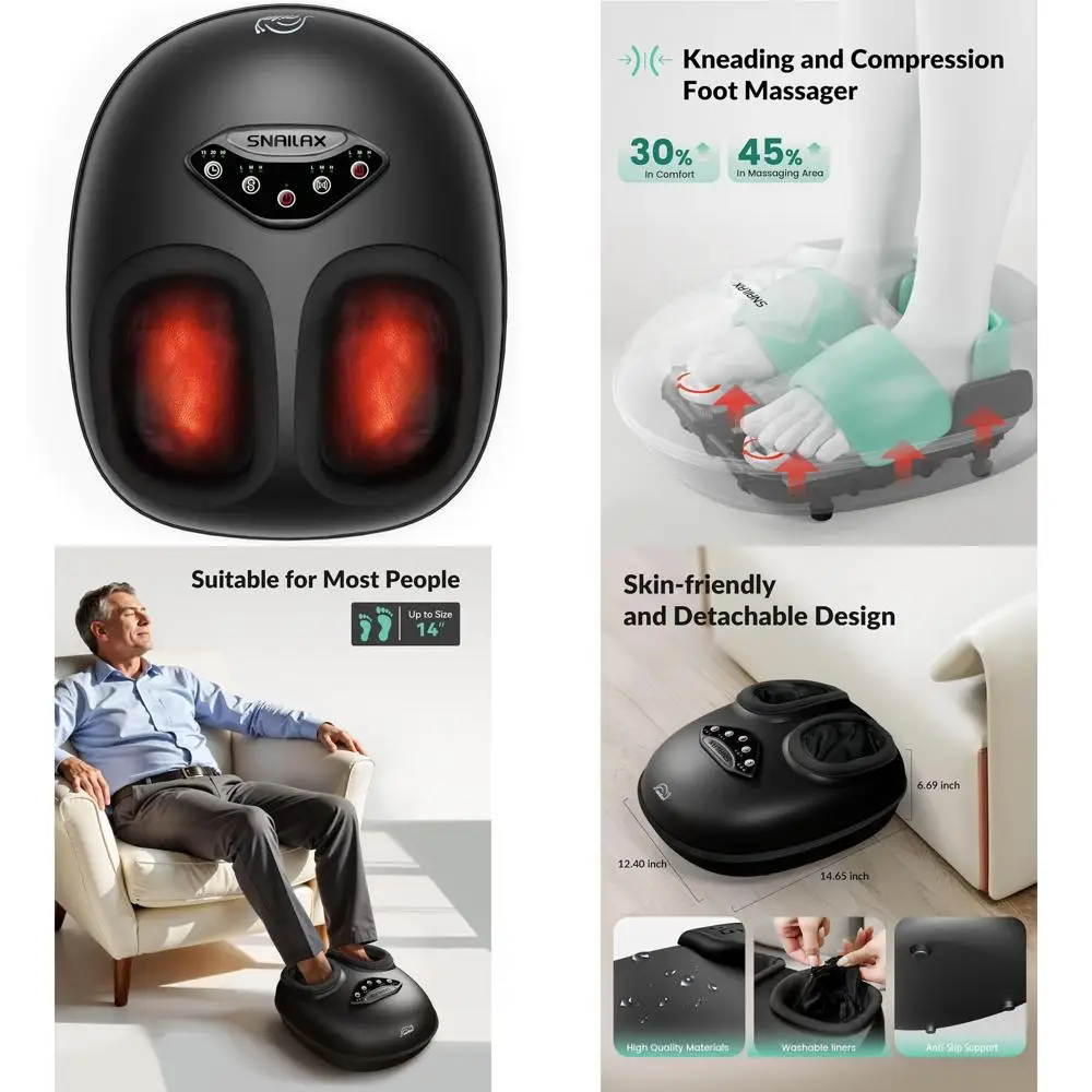 

Heated Shiatsu Foot Massager for Plantar Fasciitis Relief, Rolling Compression Therapy, Suitable for Sizes up to 14, Multi-Mode