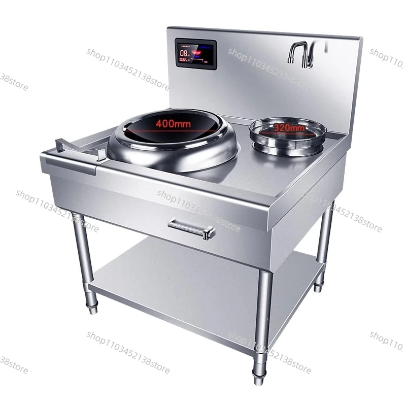 

Commercial Induction Cooker High Power Electric Frying Stove 12kw Concave Frying Electric Wok Double Head Electric Stove