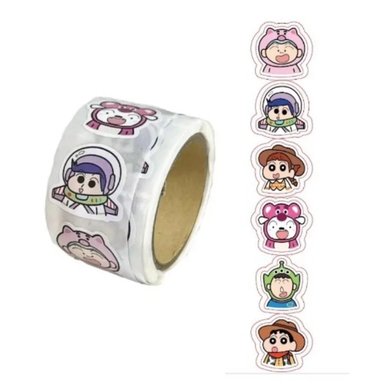 500pcs Crayon Shin-chan Cartoon Stickers Rolls Anime Cosplay Phone Laptop Envelope Decoration Kids Kawaii Graffiti Stickers Gift