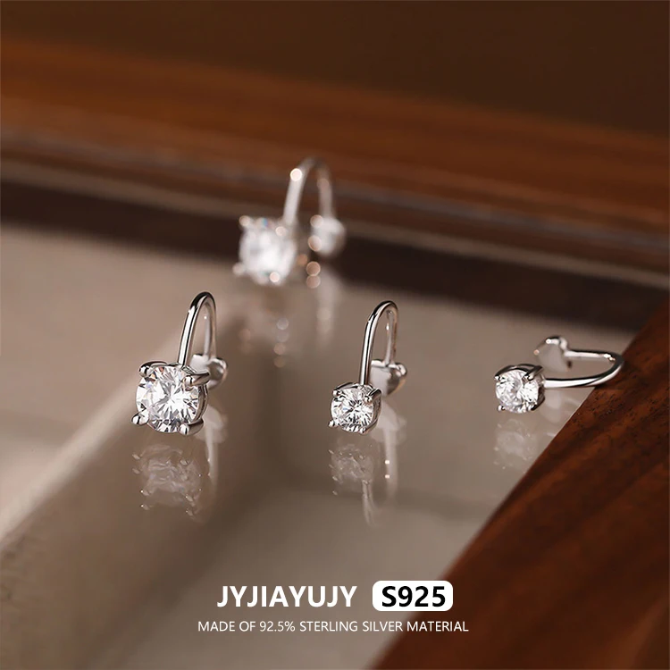 

JYJIAYUJY 100% полностью оригинальные серьги-Клипсы из стерлингового серебра S925 подходящие для ушей 6 мм блестящие циркониевые модные ювелирные изделия JYE77