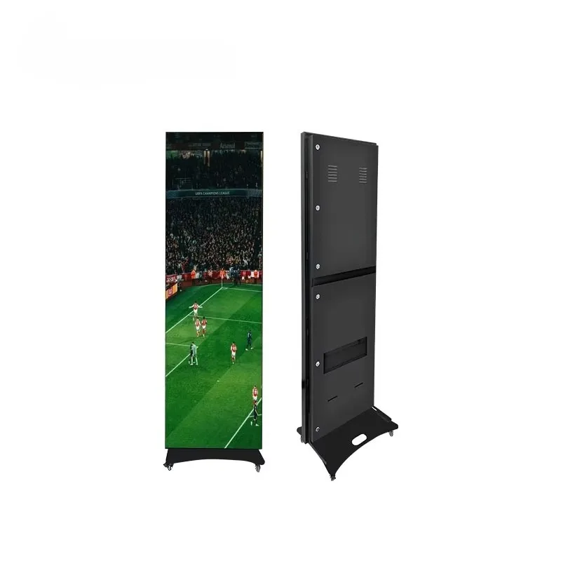 LED Screen IP65 Waterproof 5000nits Outdoor LED Poster Sign Display With Wheels Easy Install For Outdoor Advertising