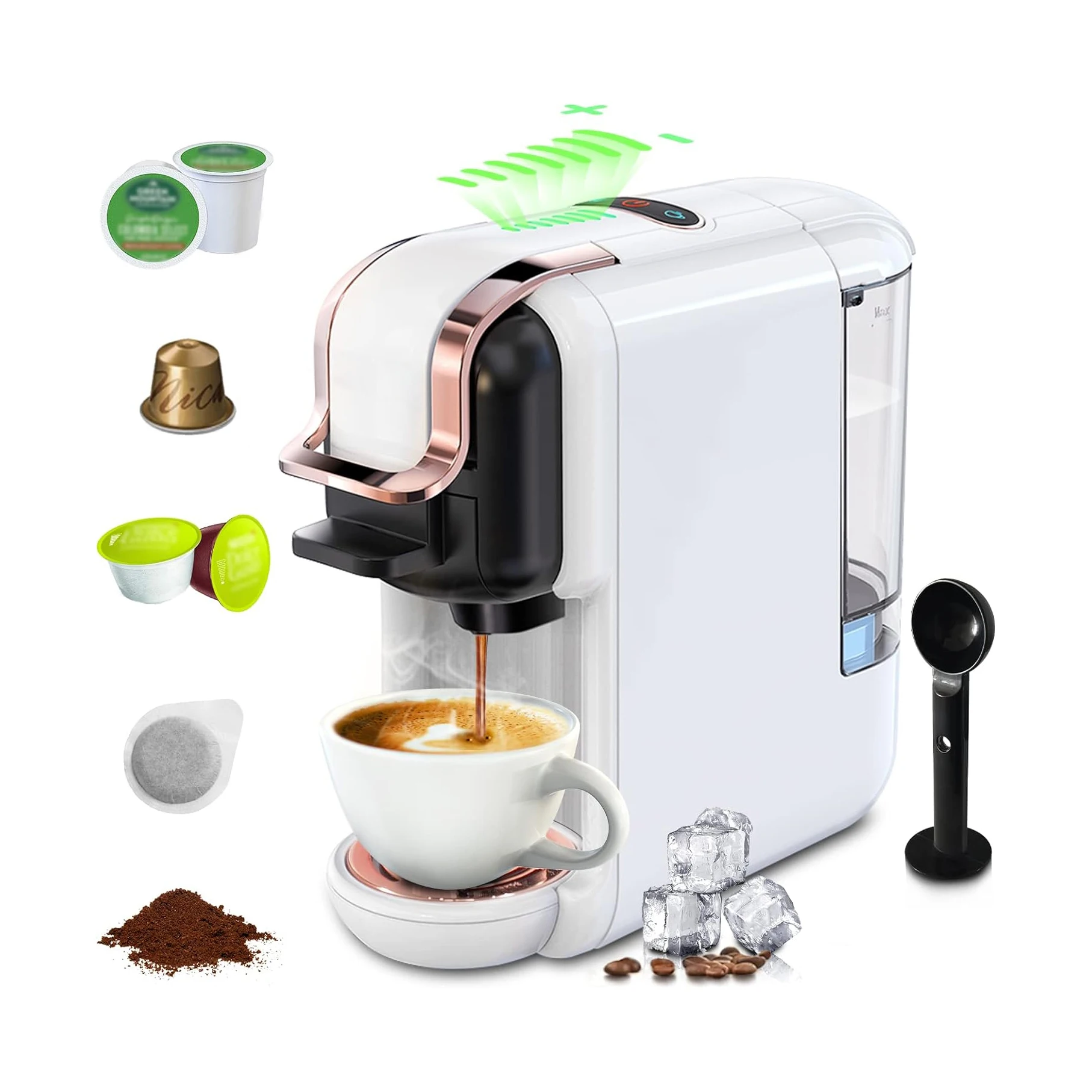 

5-in-1 Multifunctional 19Bar Automatic Coffee Machine Maker Single Serve Coffee Maker For Household Use US Plug Type