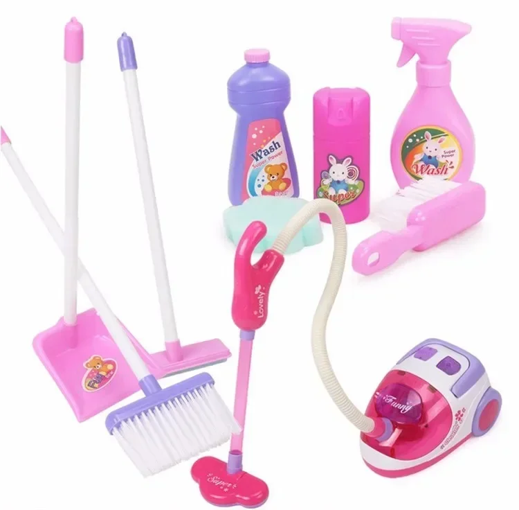 [Divertente] luce elettronica e suono cintura per la pulizia del carrello per bambini aspirapolvere strumenti per la pulizia set car clean play house toy girl gift