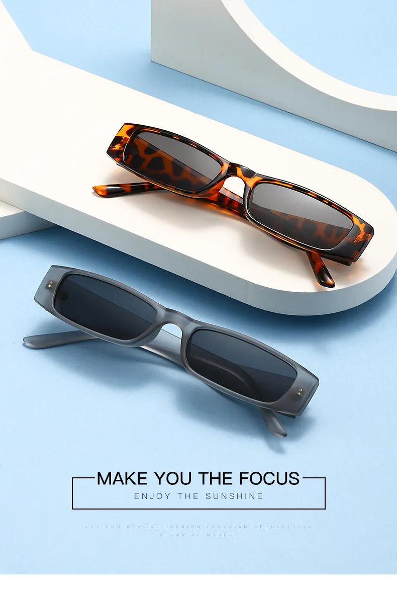 Neue Vintage Quadratische Sonnenbrille für Damen und Herren Marken-Rechteck-Sonnenbrille Ovale Brillen für Männer und Frauen – Detail 4