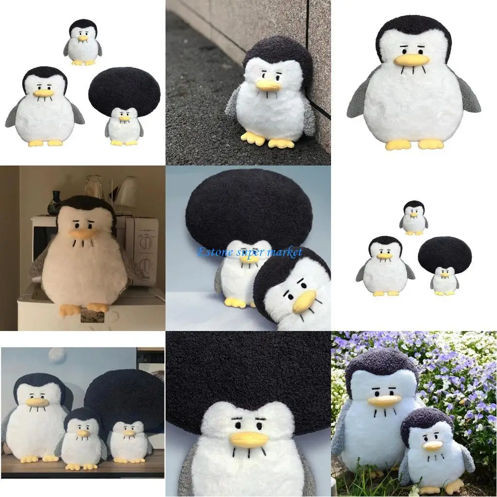 090B Toy Figure for Doll Penguin Back Cushion Bouquet Collectable Sleeping Dol