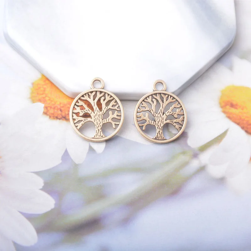 10 Stück/Set Ethnische Zinklegierung Baum des Lebens Anhänger Schmuckzubehör Boho Rose Seestern Anhänger DIY Damenohrringe – Detail 13