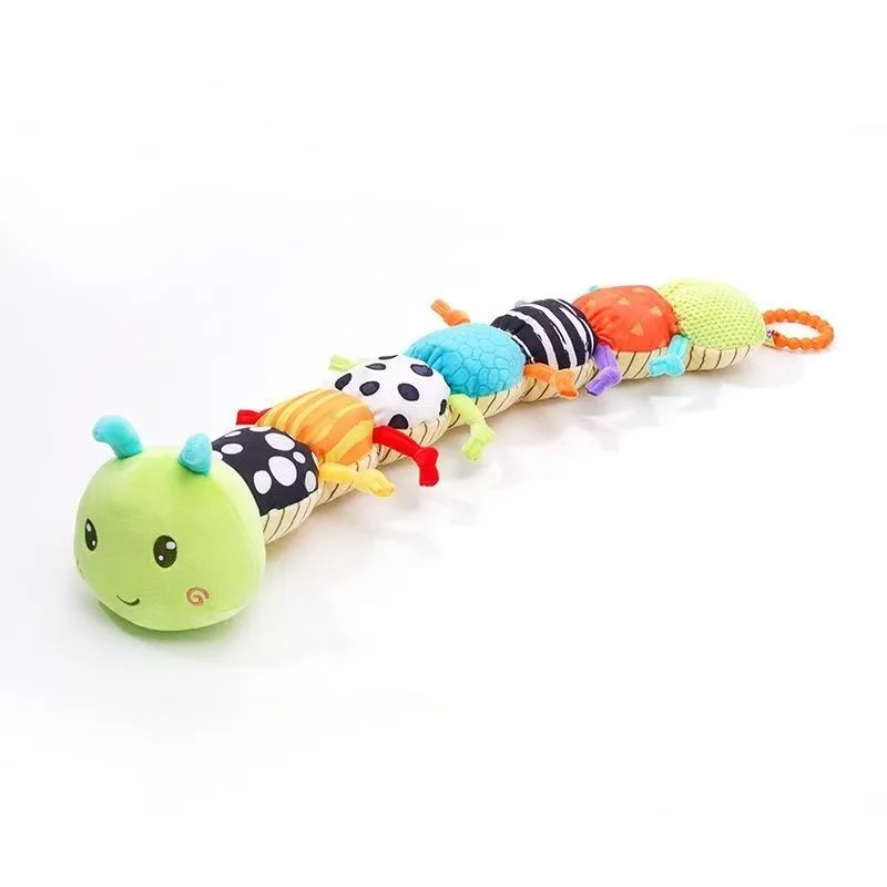 お腹の上で寝る時用の音楽付きぬいぐるみ、幼児用定規デザインのガラガラ、多様な質感の新生児用おもちゃ