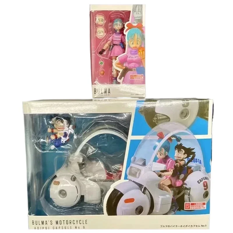 In Stock SHF Dragon Ball Bulma Bulma's Motorcycle NO.9 Anime Action Figures Model Toys Collection Ornaments Kids Hoilday Gifts