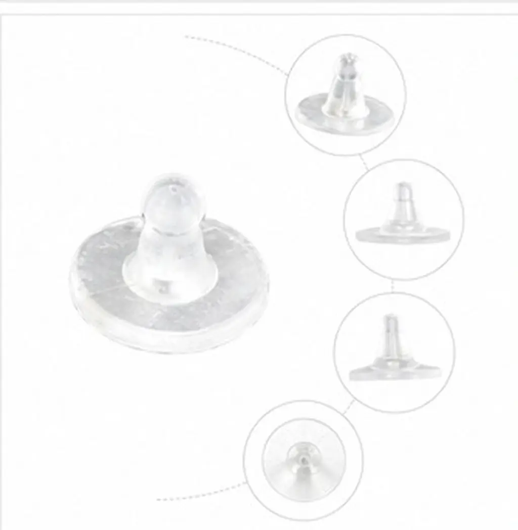 100Pcs Transparent Silicone Earring Backs Soft Stretchy Tear Resistant Comfortable Secure Fit Earring Stopper for Sensitive Ears