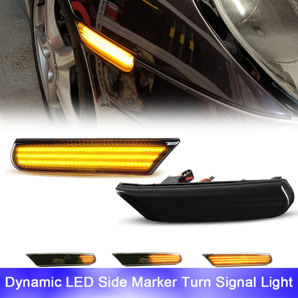 For Porsche Boxster 986 996 911 GT2 GT3 Targa Turbo Carrera 4S LED Sequential Blinker Front Bumper LED Side Marker Lights Canbus