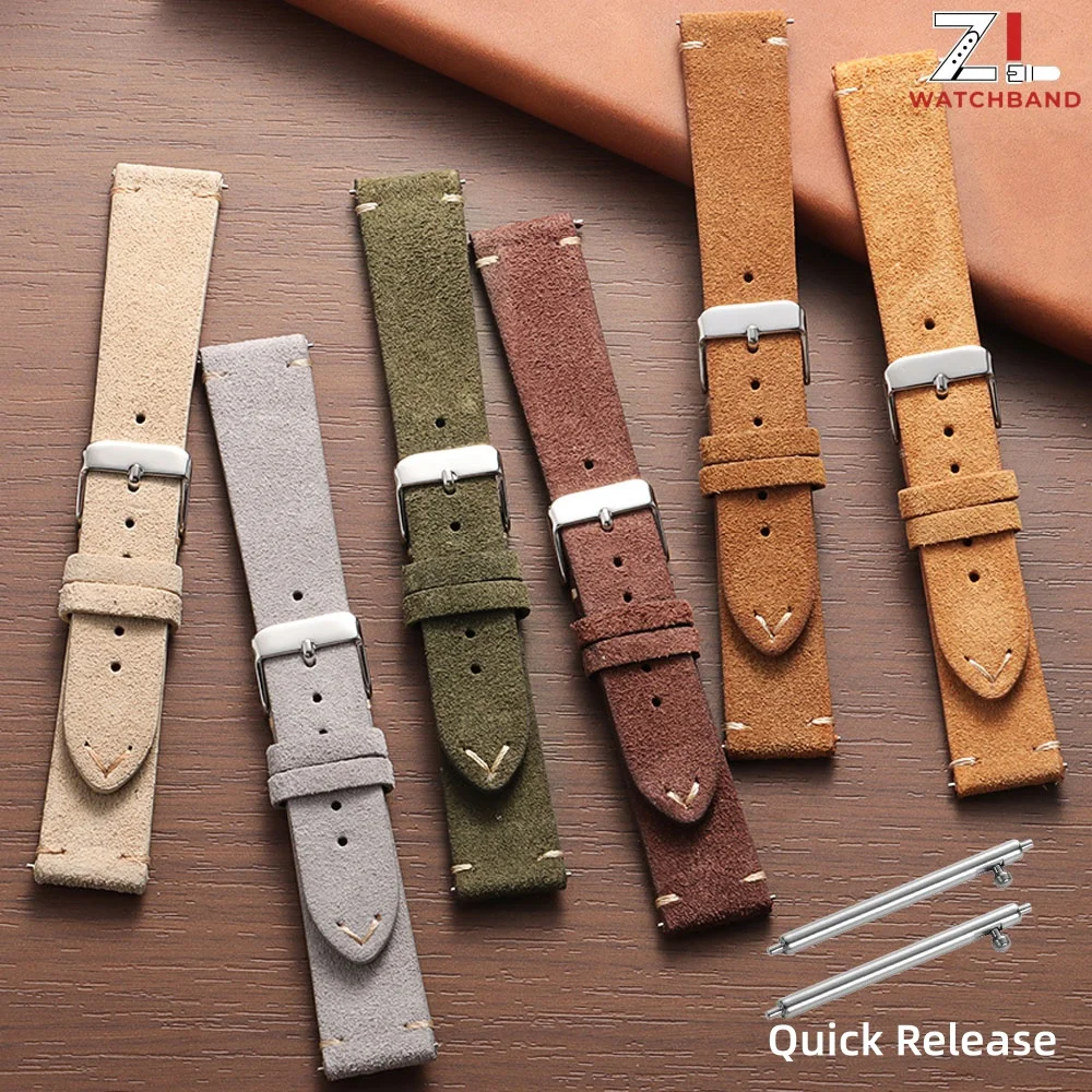 Nouveau bracelet de montre en daim souple 18mm 20mm 22mm pour Seiko pour Omega, bracelet universel à dégagement rapide pour hommes et femmes 14/16/19/21mm