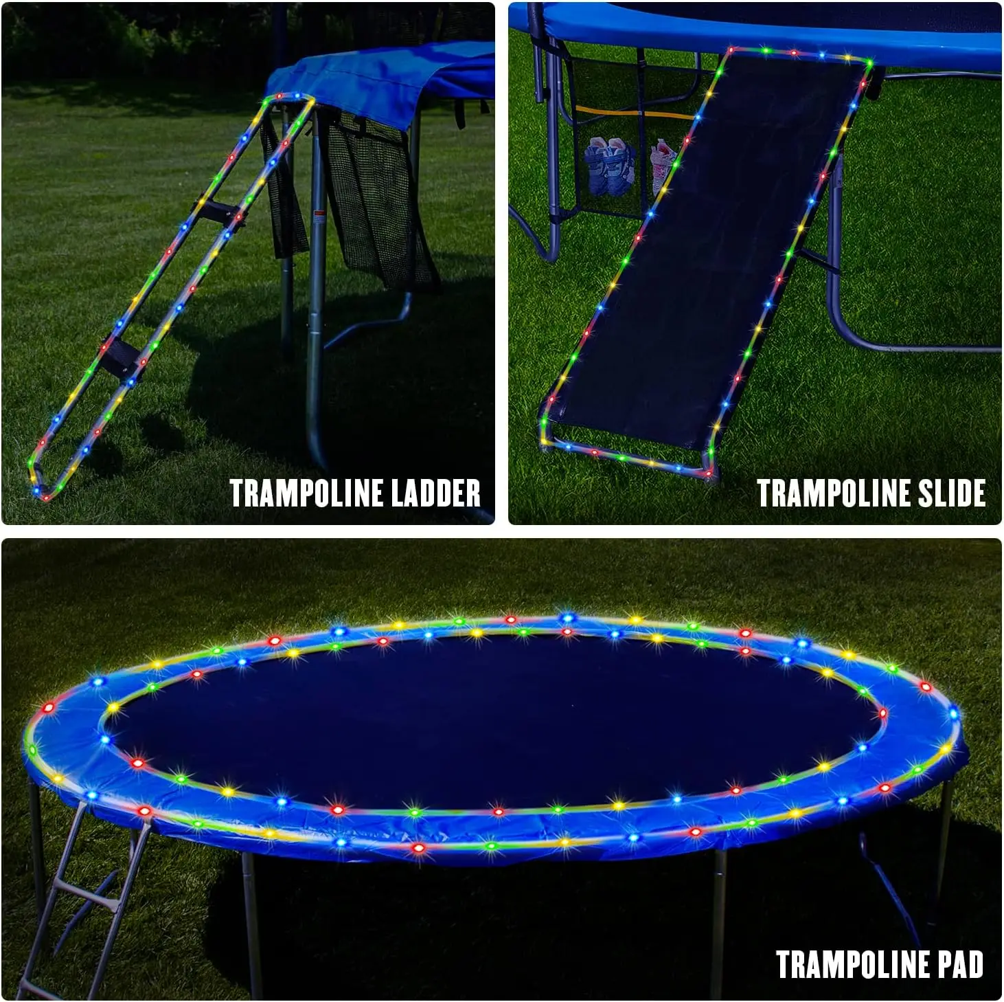 200 LED Trampoline Accessories Solar Rope Lights, 66ft IP 65 Waterproof Rope Lights Outdoor with 8 Modes, PVC Tube Sola