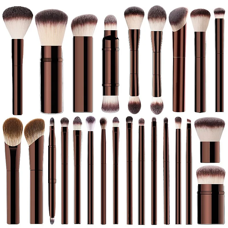 Custom 19Pcs Brushes Series Aluminium Handle Ferrule Vegan Professional Luxury Cruelty Free Makeup Brush Set