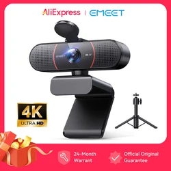 Webcam 4K Web Camera With Tripod EMEET USB Computer Autofocus Streaming Camera with Microphones for Zoom/Teams/OBS/PC/Mac/Laptop