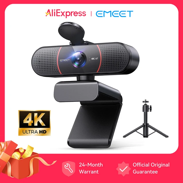 Kamera internetowa 4K z trójnogiem EMEET USB, kamera komputerowa z autofokusem i mikrofonami do streamowania, kompatybilna z Zoom/Teams/OBS/PC/Mac/Laptop