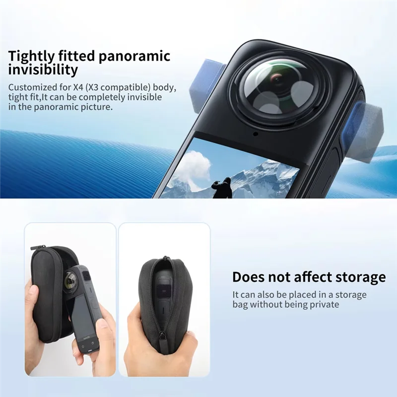 ABGQ Mikrofon do kamery Insta360 X4/ONE X3, osłona przeciwwietrzna, gąbka redukująca szumy, redukuje hałas