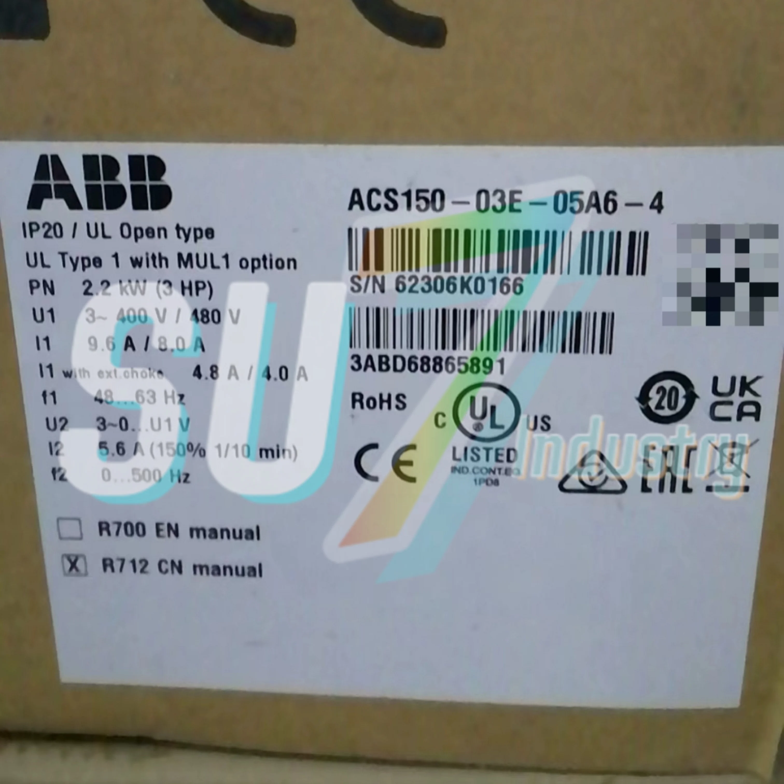 ACS150-03E-05A6-4 드라이브 새로운 원본