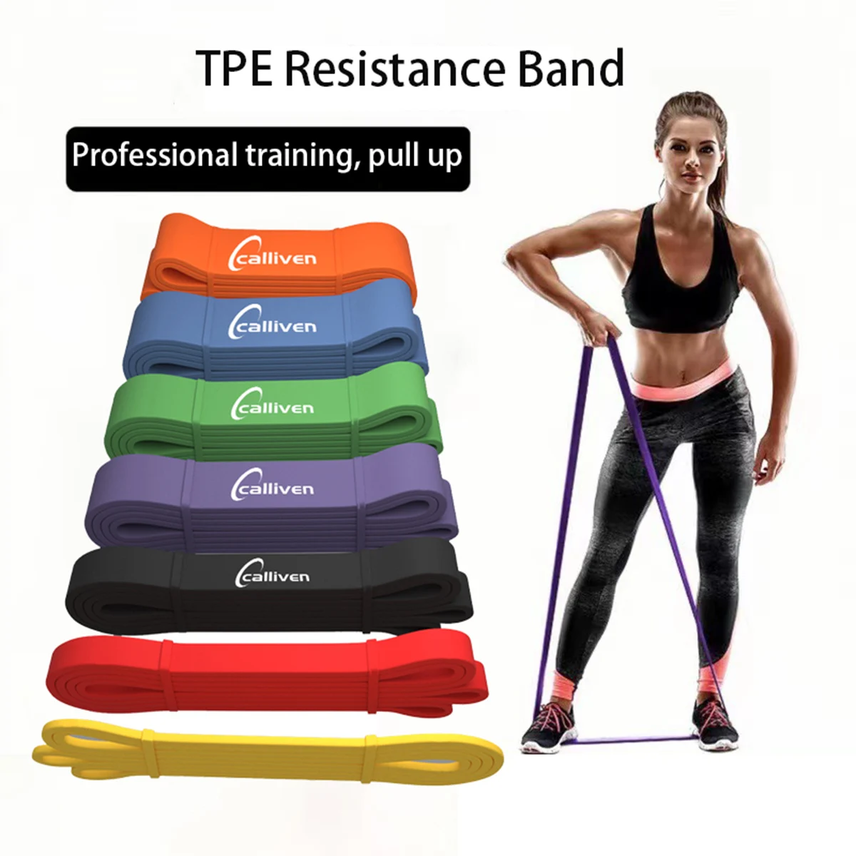 Banda elástica de Fitness para entusiastas del Fitness, banda de tensión de resistencia, entrenamiento de fuerza, Yoga, cuerda de tensión de cintura y pierna, banda auxiliar