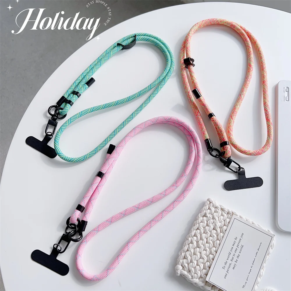 

Personalized Trend Double Color Mobile Phone Universal Lanyard Diagonal Span Long Rope Shoulder Strap Rope Fashion Safety Rope