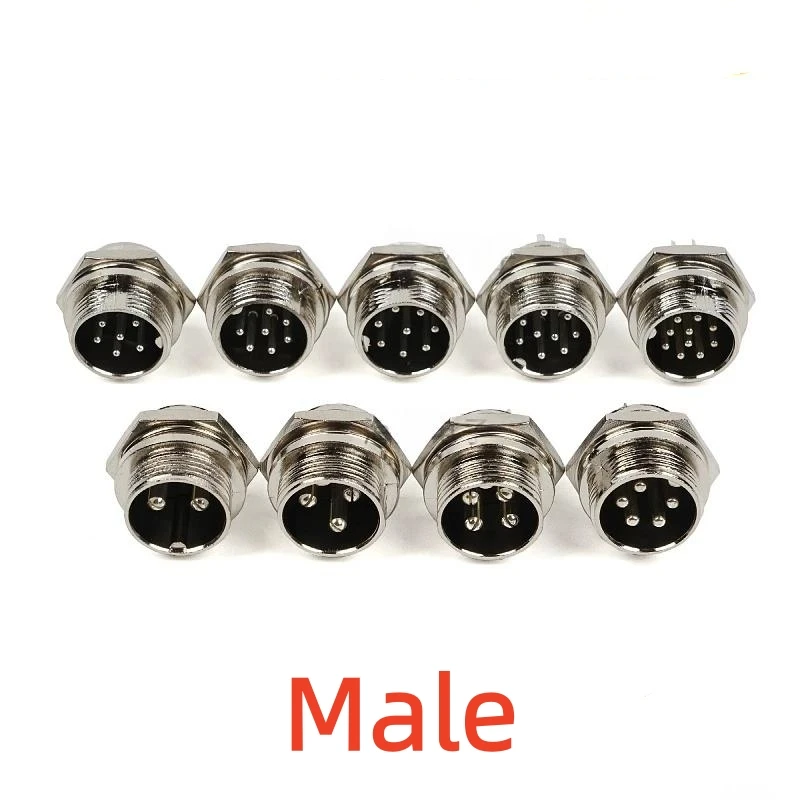 4PCS GX16 Aviation Plug Socket Opening M16-2 Pin-3-4-5-6-7-8-9-10 Pin Male Female Connector