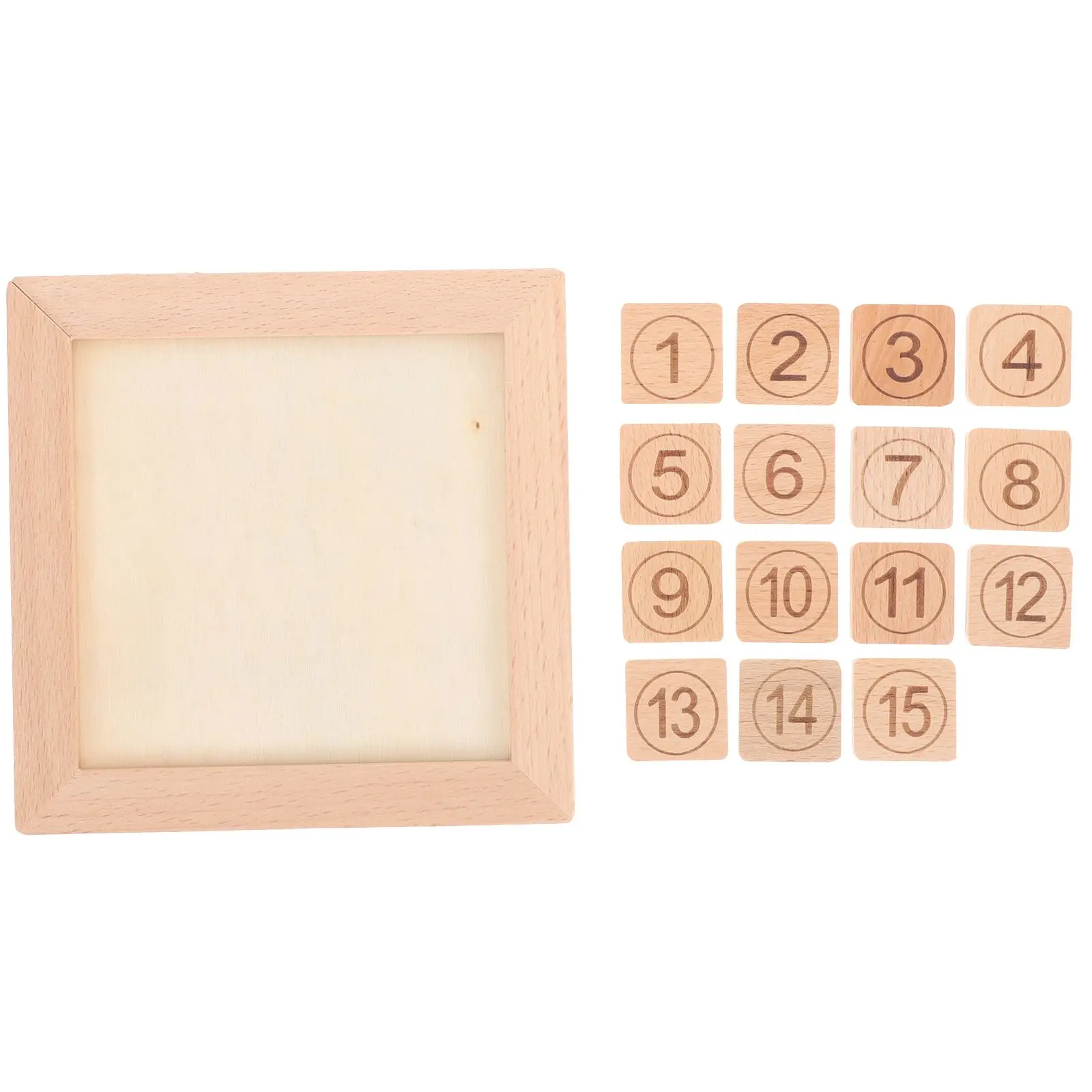 Wooden Sliding Number Puzzle Kids IQ Game Toy Educational Playthings Learning Toys Montessori Math Home School