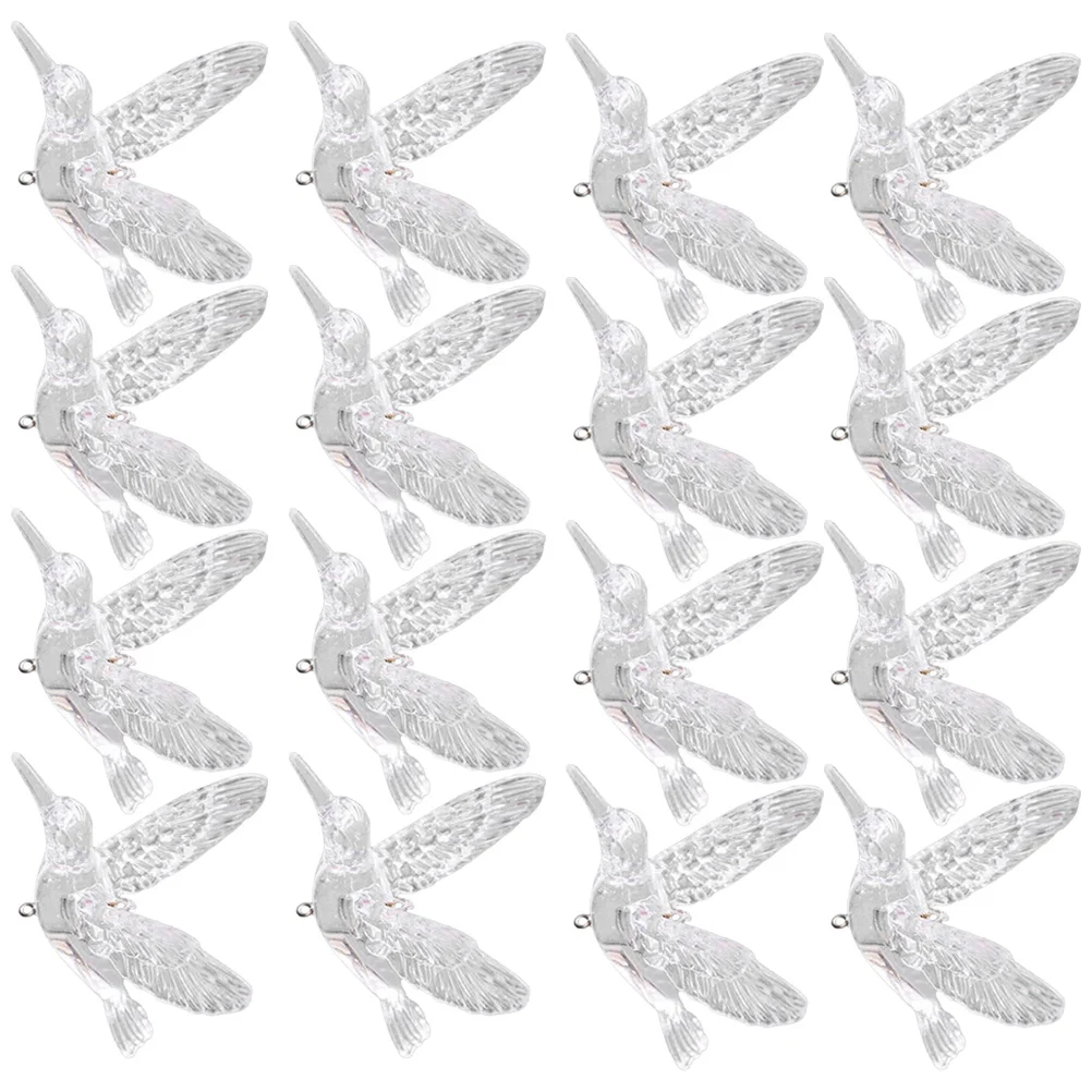 20 قطعة الطيور الطنانة واضحة الزخرفية حلي معلقة لحفل الزفاف شجرة عيد الميلاد نافذة الستار الثريا المنزل DIY بها بنفسك مشاريع #5