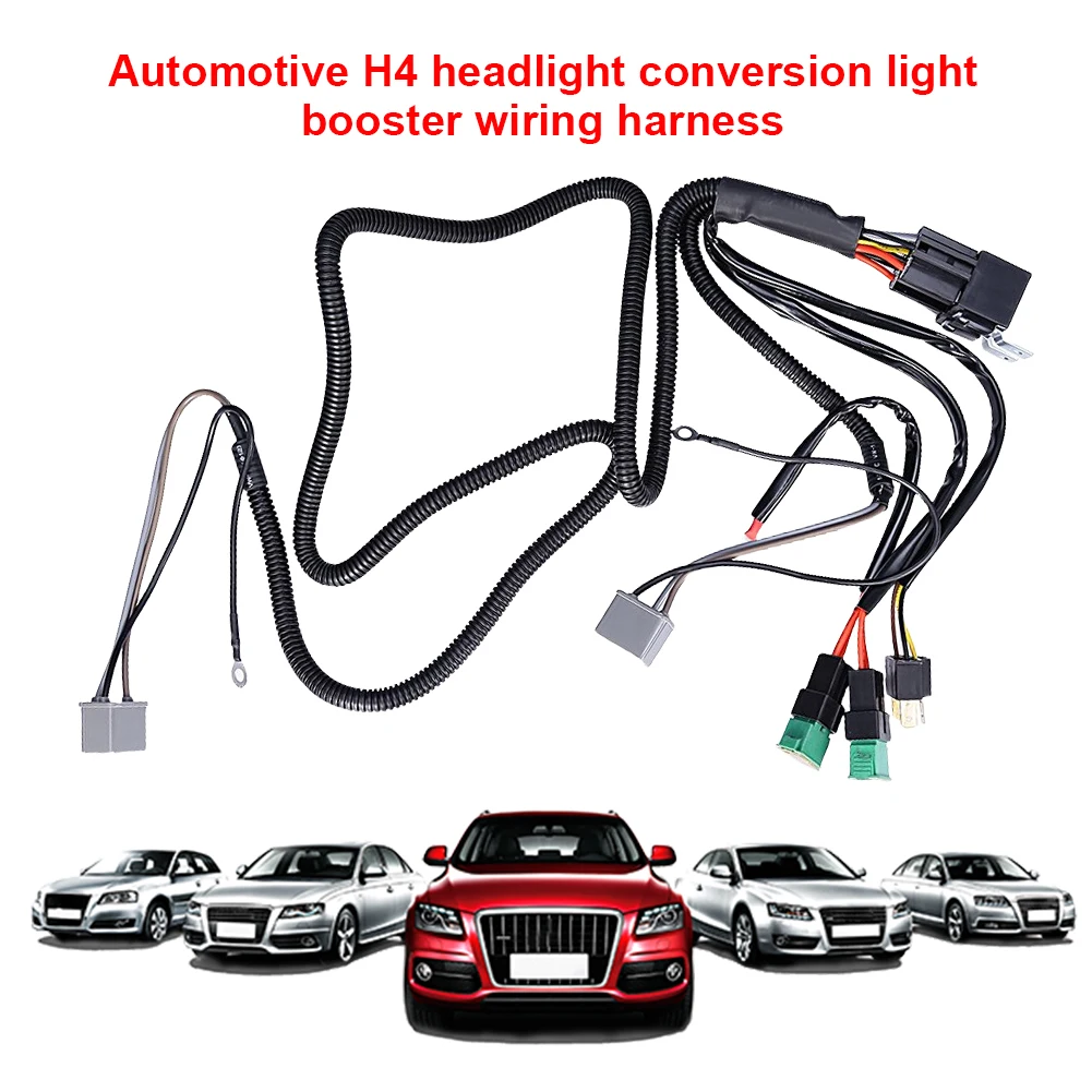 

12 В автомобильный H4 светодиодный жгут проводов реле фар комплект H4 жгут проводов реле светодиодные фары удлинитель проводки керамические вилки