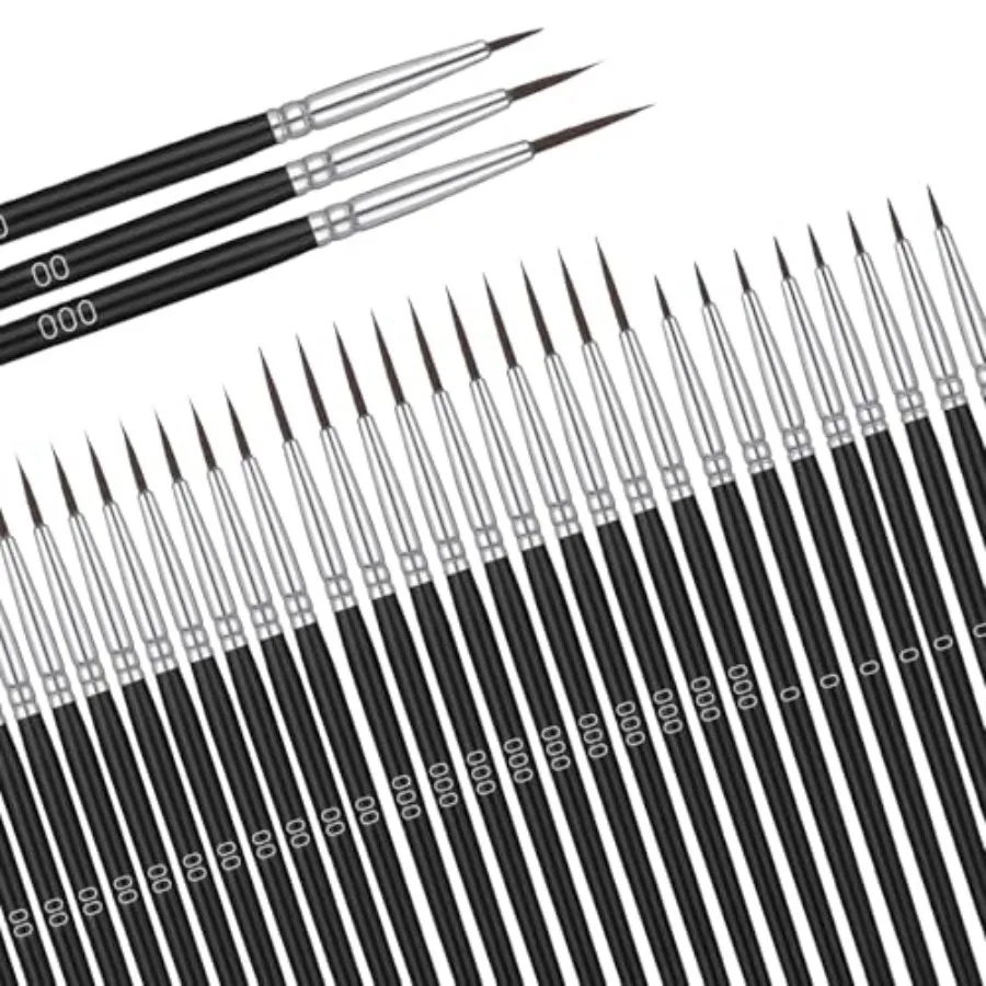 

60 PCS Fine Tip Miniature Paint Brushes Set with 3 Size #000#00#0, Tiny Detail Paint Brushes Small Painting Brush Small Liner B