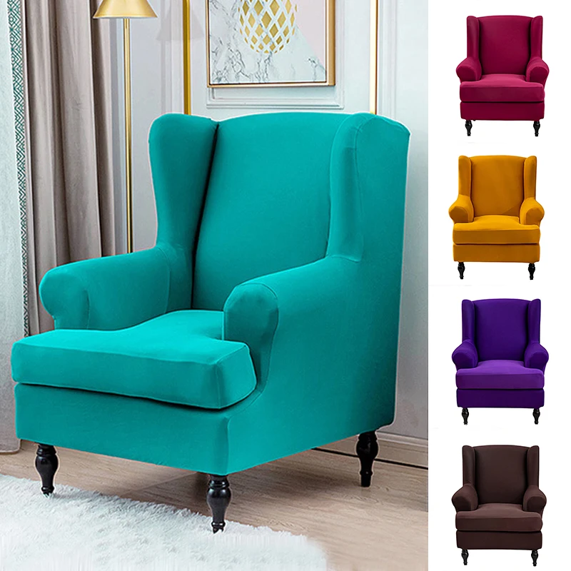 

1Set Solid Color Chair Cover Stretch Spandex Armchair Covers Europe Removable Relax Sofa Slipcovers With Seat Cushion Covers