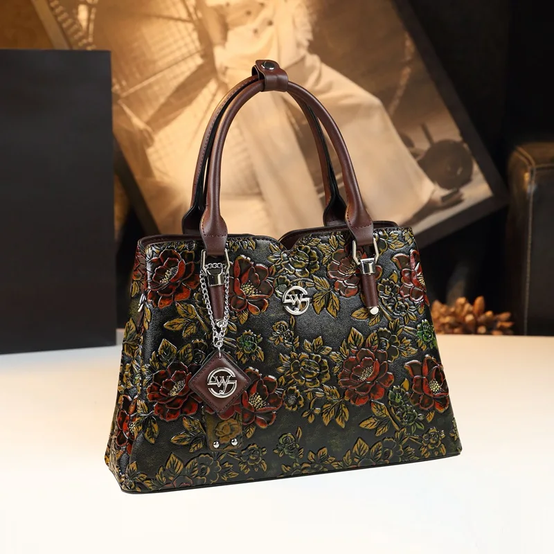 

Винтажная сумка с цветочным узором, роскошные сумки-тоут из искусственной кожи, модная сумка через плечо для женщин